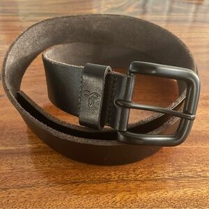 PRANA Quality Men’s Belt in Black Leather & Matte Buckle | 42.5 inch length
